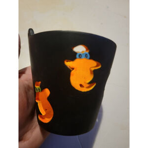 Halloween Decoration Ceramic Bucket Black Orange Decor Candle Holder Ghosts